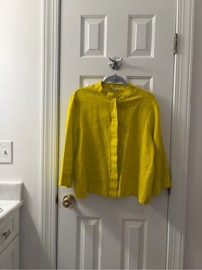 bryn Walker Sunlit Yellow Linen Shirt